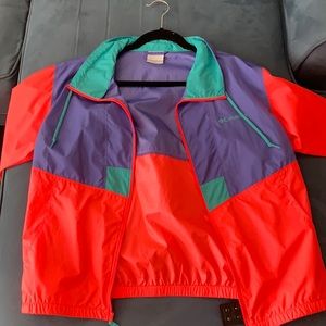 Columbia, Retro zip up windbreaker.